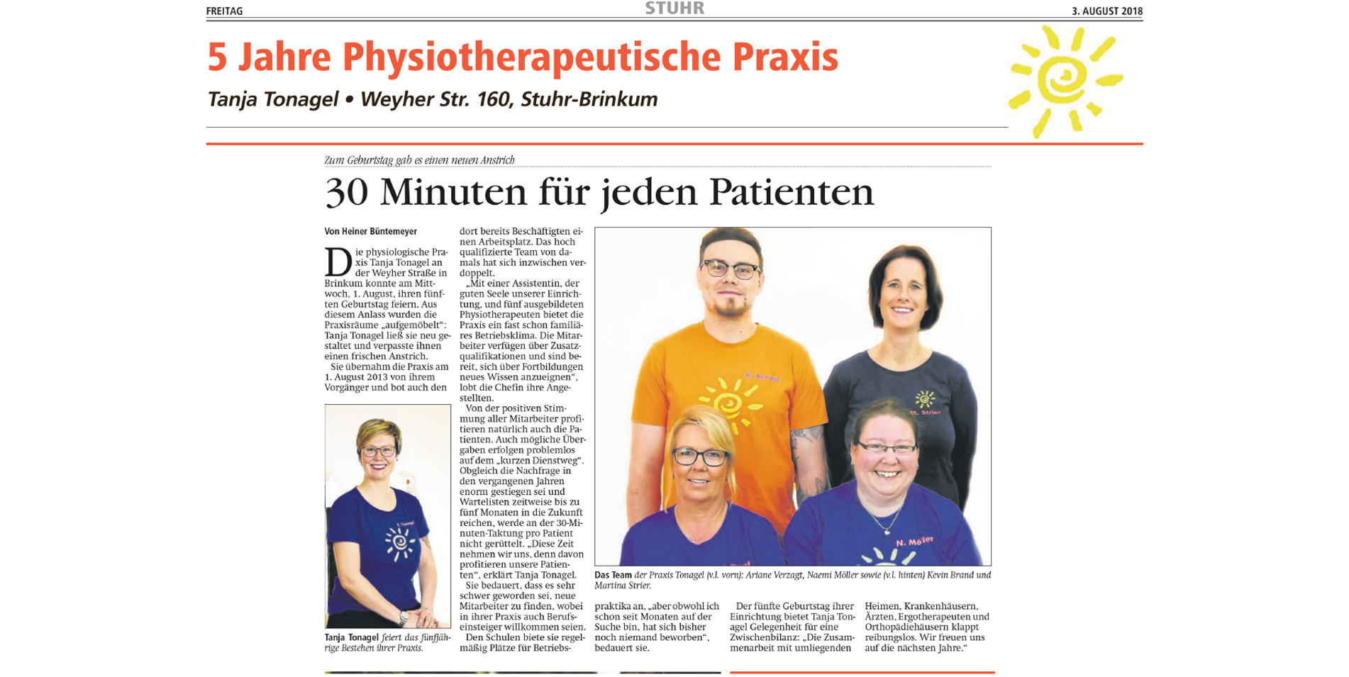 5 Jahre Physiopraxis